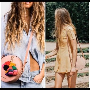 The Wolf Gang Sol Circle Nude Suede Bag